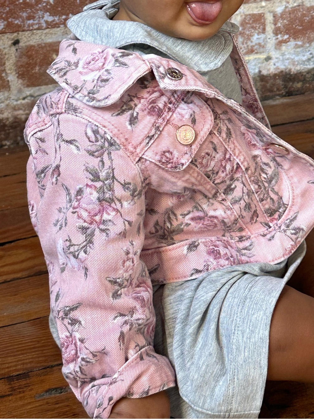 GAP X Loveshack Fancy - Pink Floral Denim Jacket for Kids